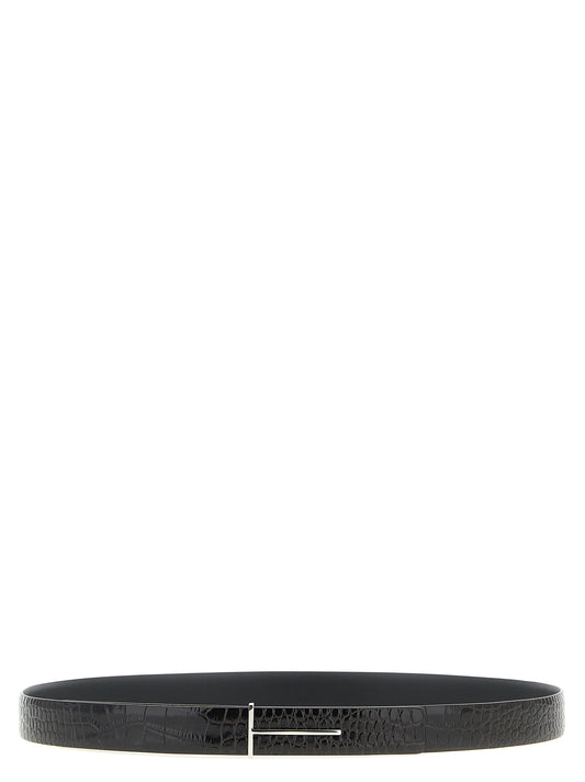 Belt by Tom Ford for men in python leather black, multicolor & print features a versatile silhouette, artfully showcasing the versatile design of the Python Leather Belt for a sophisticated, premium finish.