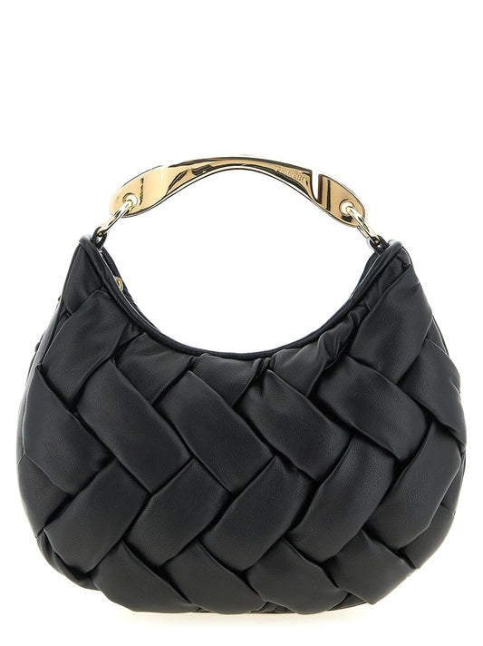 Sling Handbag by Twinset for women in polyethylene & polyurethane black features a ornamental silhouette, showcasing a secure zipper, ample , and ornamental shoulder-strap & handle for a sophisticated look.