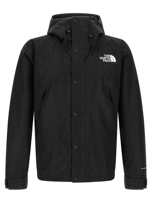 Hooded Windbreaker Jacket by The North Face for men in polyester black features an perennial silhouette with a refined hooded neckline and perennial water-resistant, pockets, hooded & windproof for a sophisticated weather-resistant look.