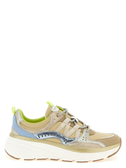 Athletic Sneakers by Twinset for women in polyethylene polyurethane suede leather multicolor features an exquisite silhouette, showcasing the premium athletic style of the Women's Athletic Polyethylene Polyurethane Suede Leather Sneakers with an exquisite finish.