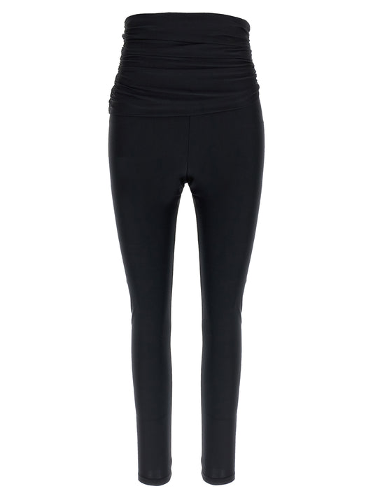 Activewear Leggings by The Andamane for women in stretch polyamide black features an versatile silhouette, showcasing with a versatile leggings, long, and high rise for a high-performance look.