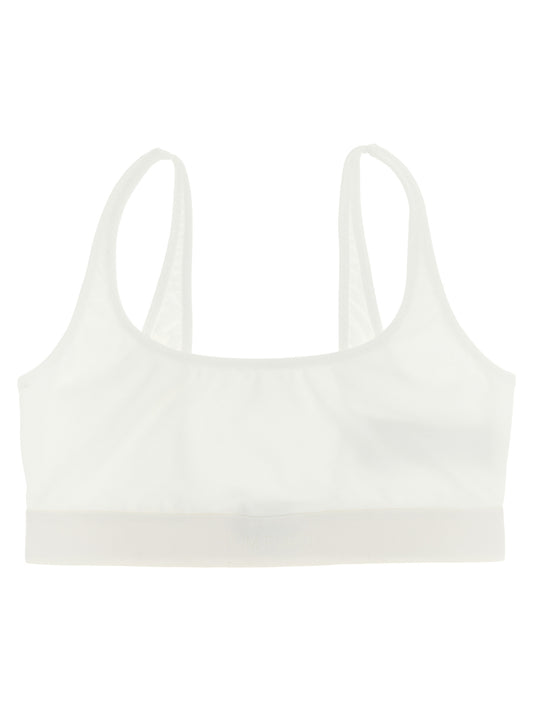 Bra by Tom Ford for women in stretch modal white, jacquard & signature features a flawless silhouette, showcasing the flawless design and intricate detailing characteristic of the Women's Stretch Modal Bra.