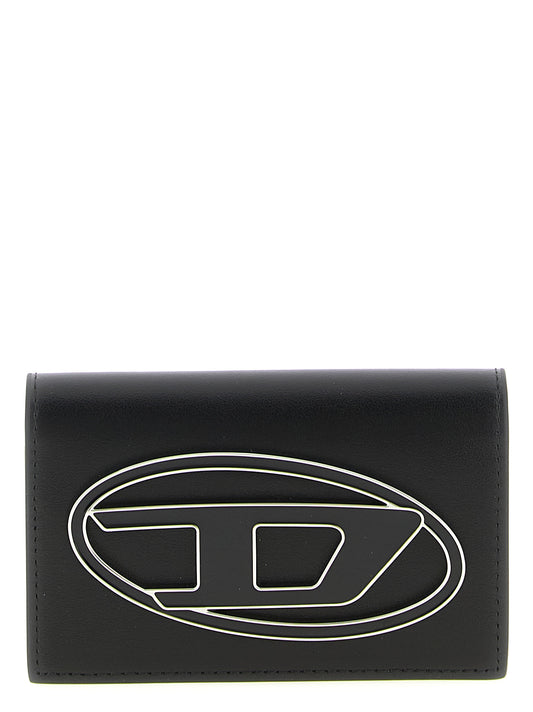 Cardholder Card Case by Diesel for women in leather & metal black features an dynamic silhouette from the Holi D Leather & Metal Cardholder Card Case collection, highlighting dynamic card-organization for a premium and sophisticated look.