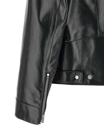 Fendi Blue Lamb Leather Leather Jacket