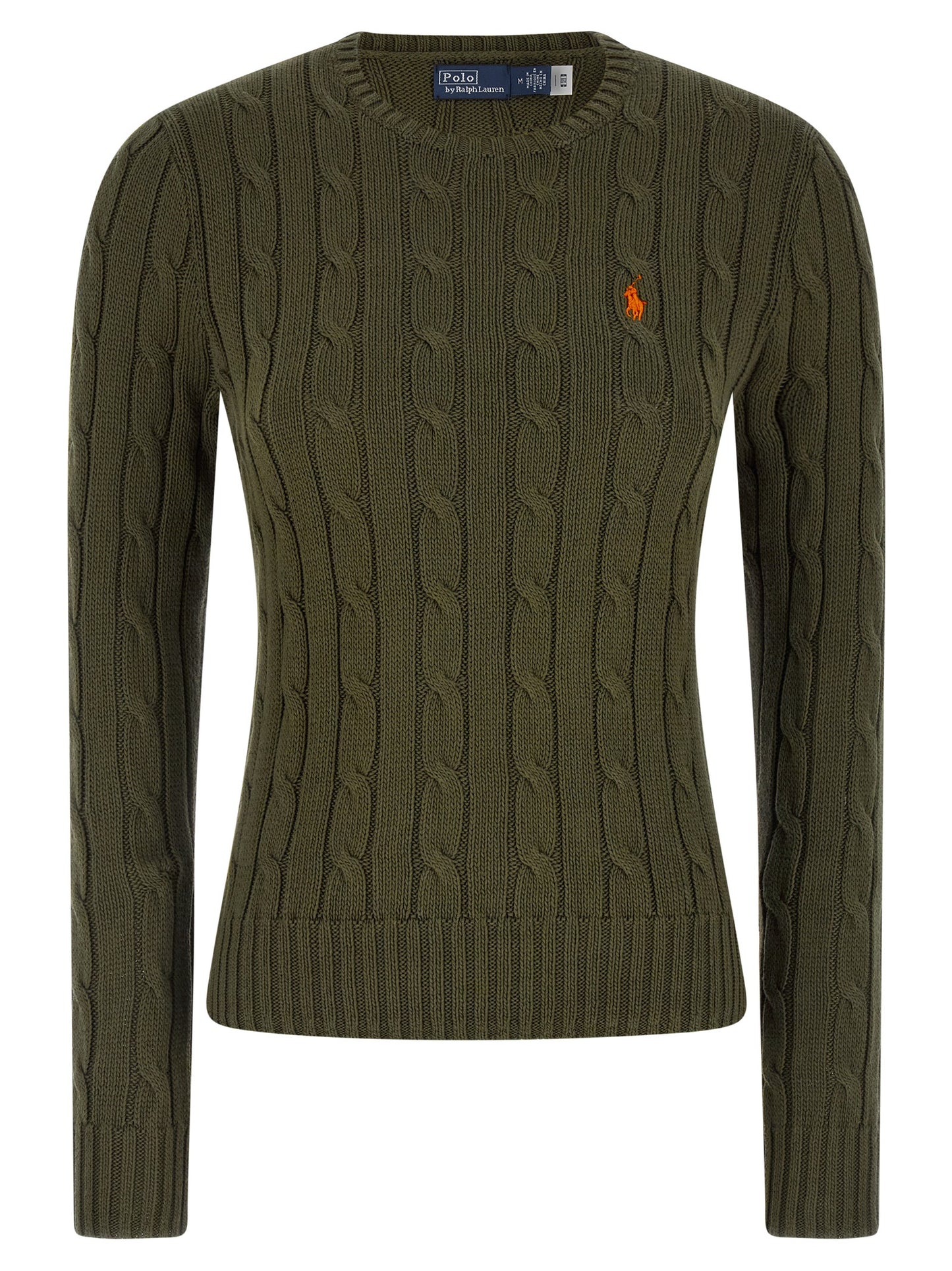 Cardigan by Polo Ralph Lauren for women in cotton bicolour, green & patterned presents a textural silhouette, artfully finished with a textural crew neckline and for a sophisticated, textural look.