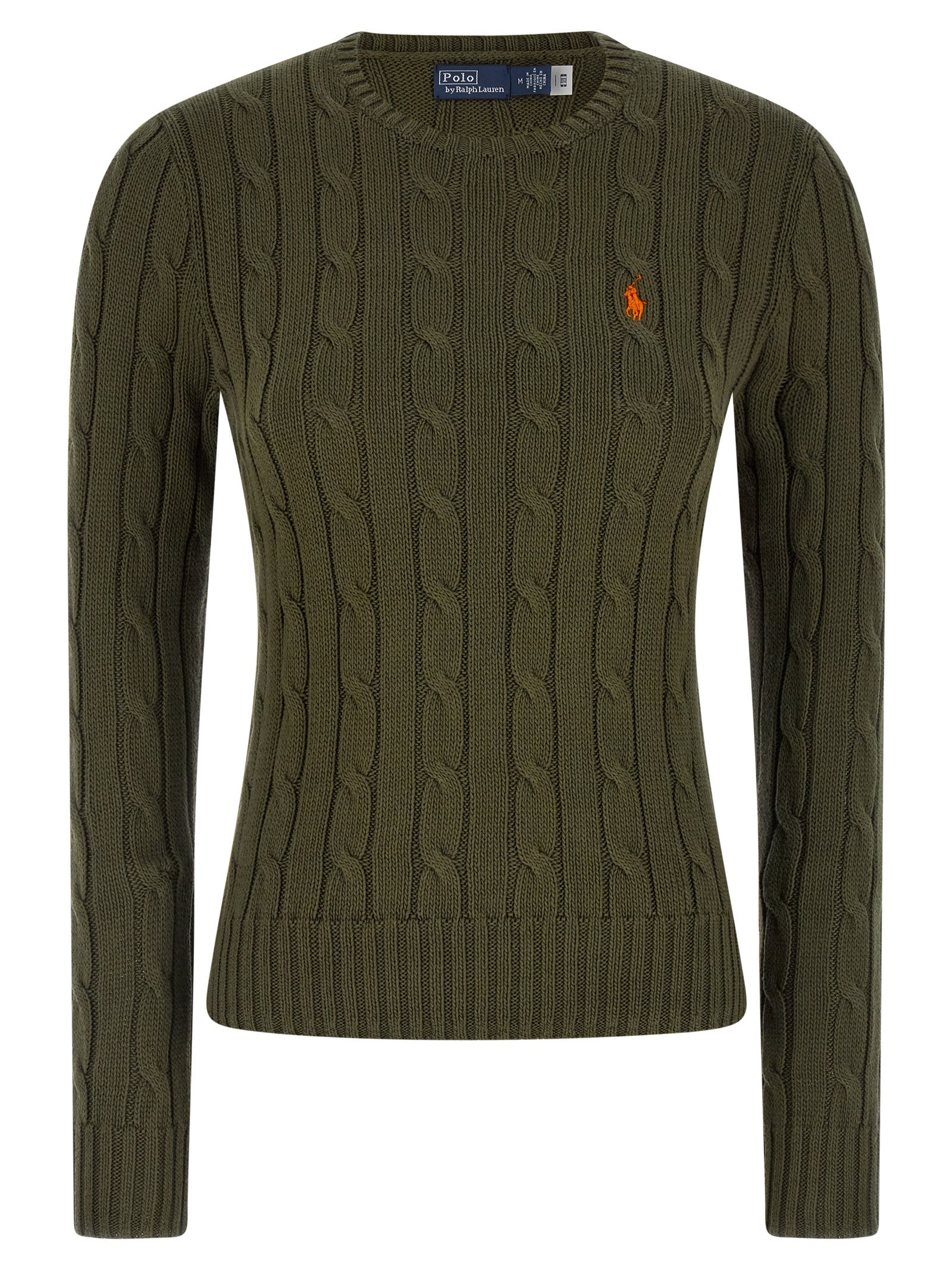 Cardigan by Polo Ralph Lauren for women in cotton bicolour, green & patterned presents a textural silhouette, artfully finished with a textural crew neckline and for a sophisticated, textural look.