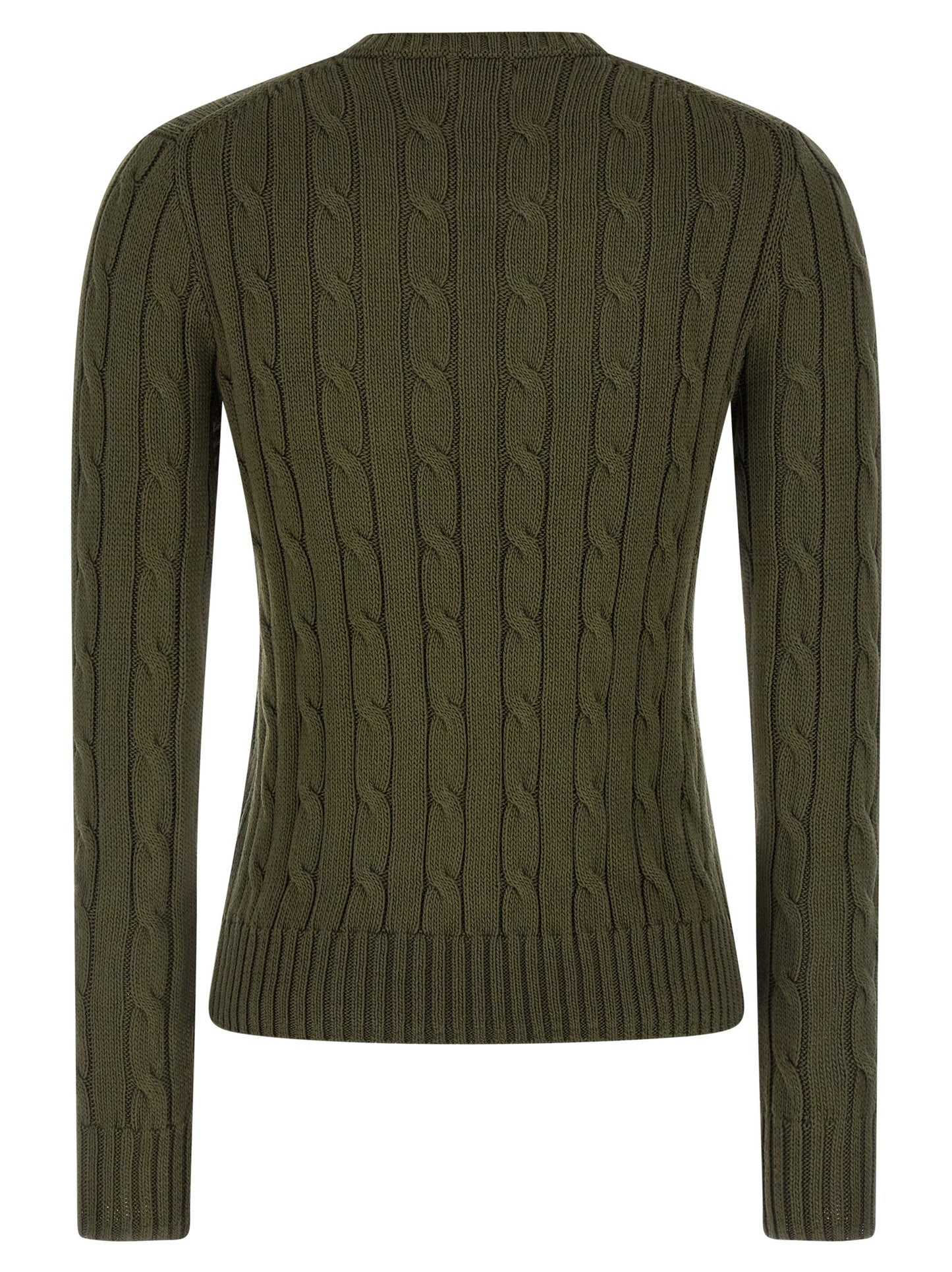 Cardigan by Polo Ralph Lauren for women in cotton bicolour, green & patterned features a nuanced silhouette with a refined crew neckline and nuanced detailing for a sophisticated look.