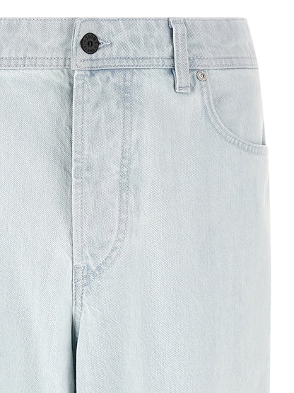 Stone Island Blue Cotton Straight-Leg Jeans