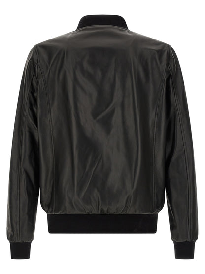 Philipp Plein Black Lambskin Leather Jacket