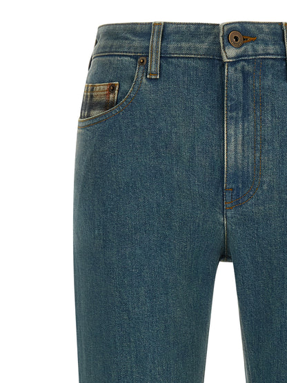 Burberry Blue Cotton Straight-Leg Jeans