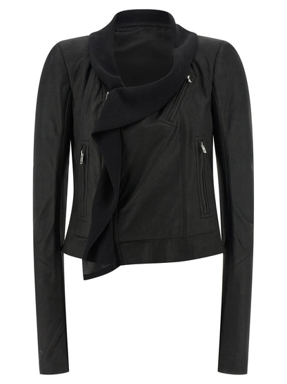 Rick Owens Black Lamb Leather Leather Jacket
