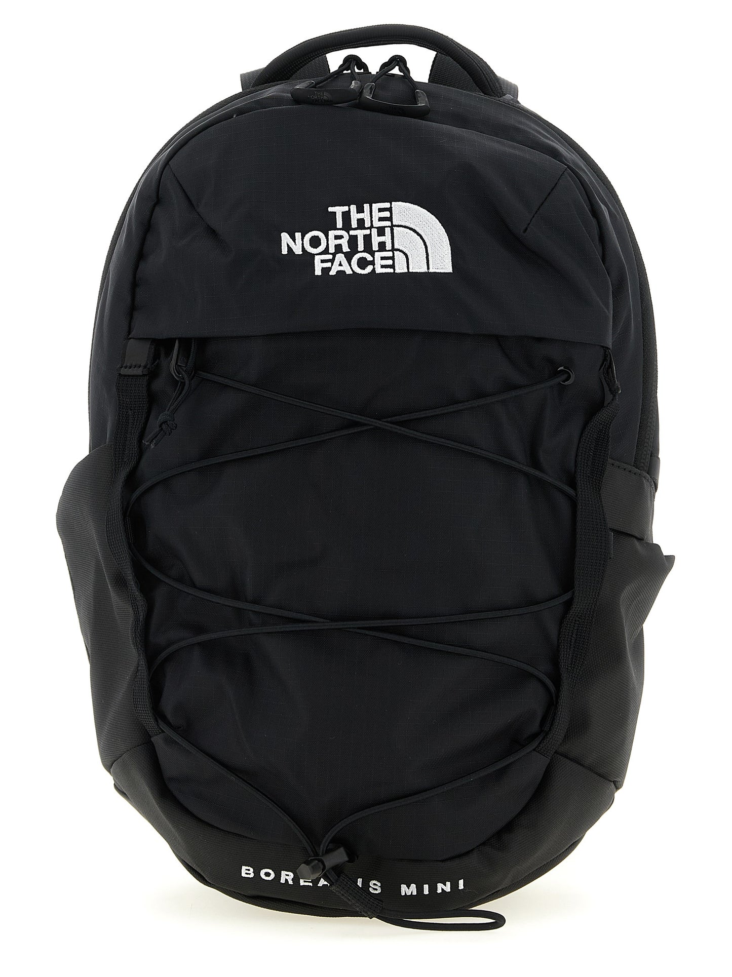 Mini Backpack by The North Face for unisex in plush nylon black features a utilitarian chic Borealis Plush Nylon Mini Backpack design with a secure , ample , and versatile backpack-strap & adjustable-strap for a utilitarian chic finish.