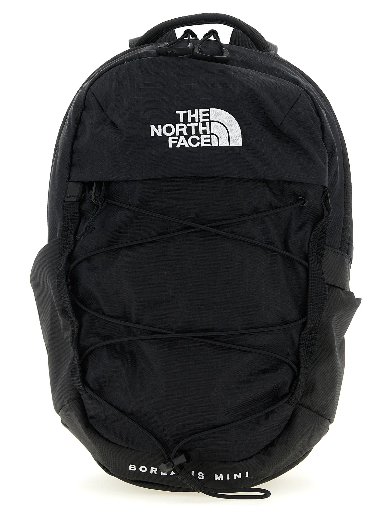Mini Backpack by The North Face for unisex in plush nylon black features a utilitarian chic Borealis Plush Nylon Mini Backpack design with a secure , ample , and versatile backpack-strap & adjustable-strap for a utilitarian chic finish.