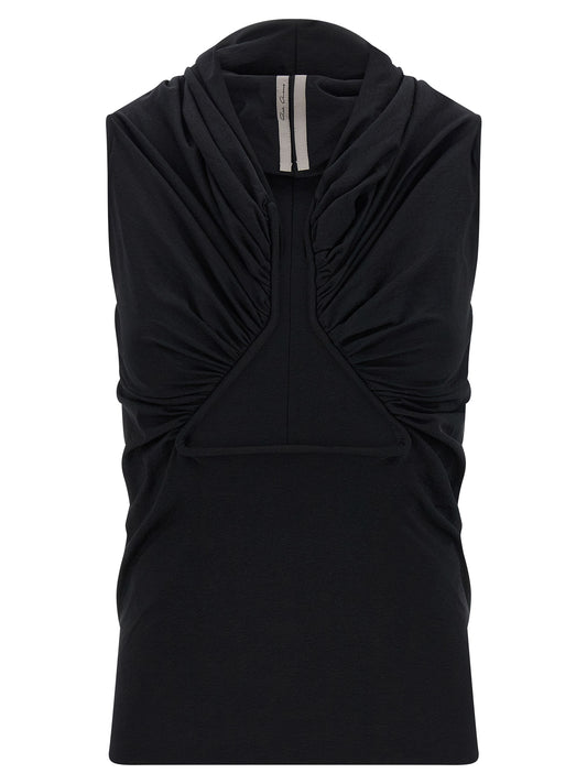 Tank Top by Rick Owens for women in stretch cotton & nylon black showcases a streamlined Women's STretch Cotton & Nylon Tank Top design with a streamlined sleeveless and .