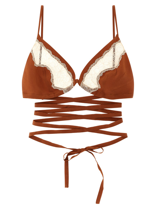 MAISON JEJIA Women's Silk Bra - Brown