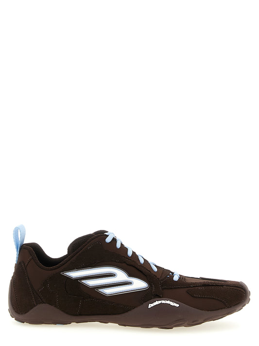 Athletic Sneakers by Balenciaga for men in polyester & cotton brown & patterned presents a sleek silhouette, perfectly capturing the athletic style essence of Men's Athletic Polyester & Cotton Sneakers with its sleek design and premium finish.