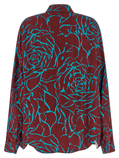 Dries Van Noten Bordeaux Viscose Blouse