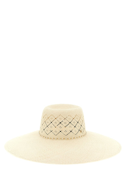 Maison Michel Beige Fabric Sunhat