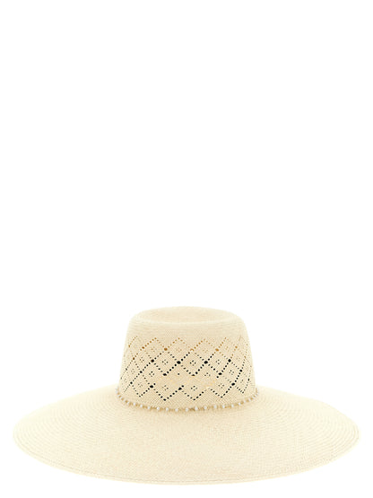 Maison Michel Beige Fabric Sunhat