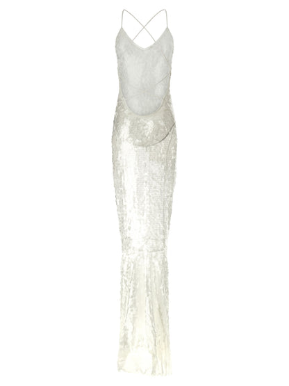 Norma Kamali White Polyamide Long Dress