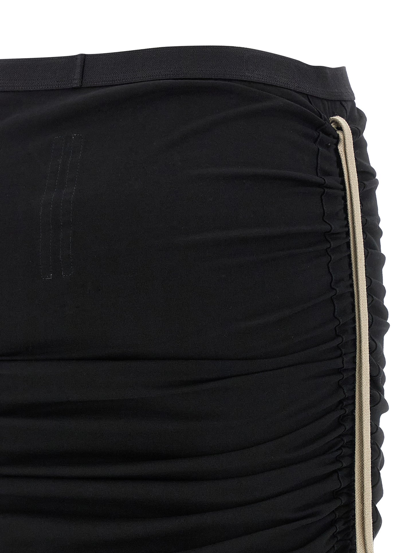 Rick Owens Black Cotton Midi Skirt
