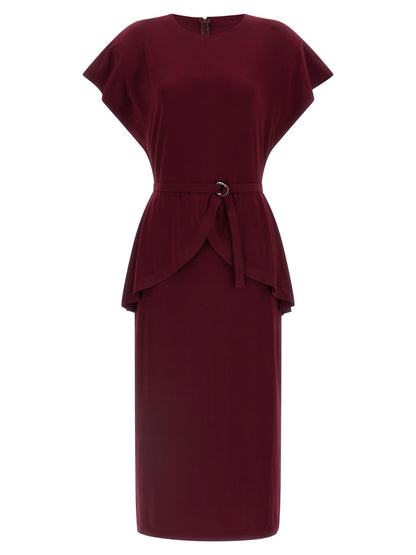 Norma Kamali Bordeaux Polyester Midi Dress