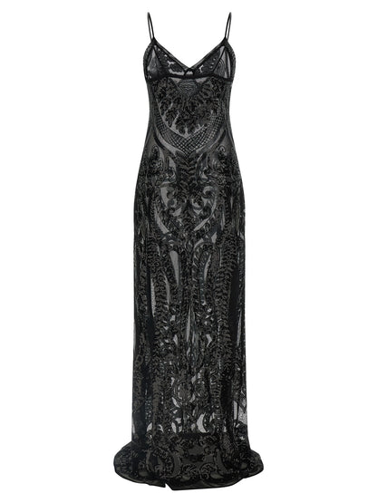 Norma Kamali Black Polyester Long Dress