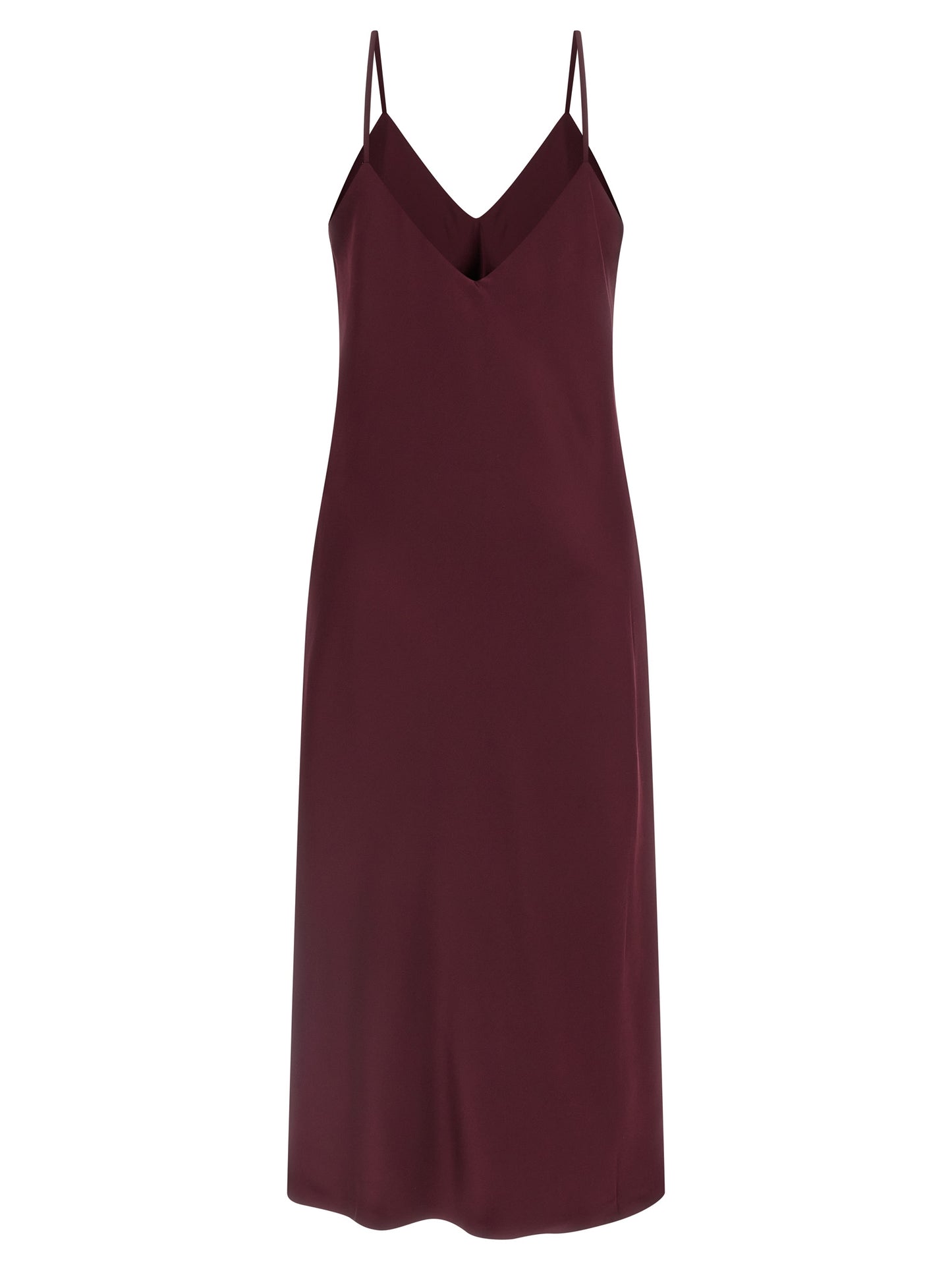 Norma Kamali Bordeaux Polyester Midi Dress