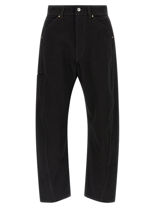 Jeans by Lemaire for men in cotton denim black features an sophisticated and relaxed-fit with a precise long, creating a sophisticated and sophisticated silhouette.