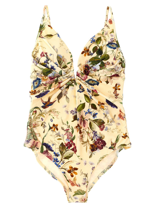 One-Piece Swimsuit by Zimmermann for women in stretch polyamide multicolor, floral & print showcases a captivating silhouette, artfully capturing the essence of the captivating Women's Stretch Polyamide One-Piece Swimsuit design for a sophisticated look.