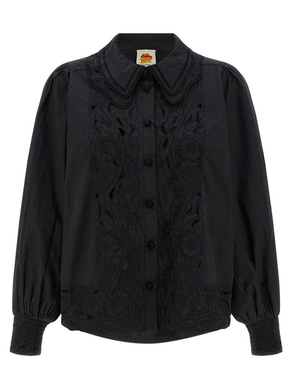 FARM RIO Black Cotton Blouse