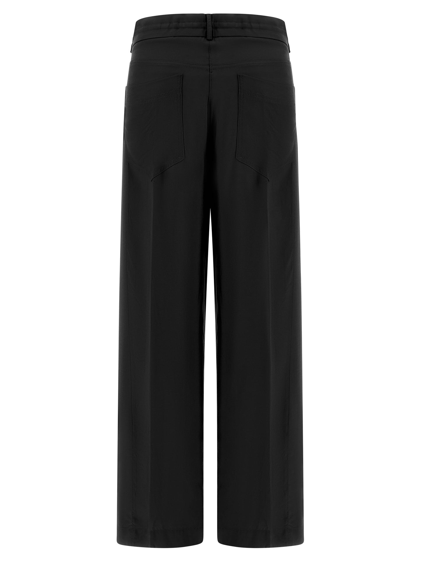 NUDE Black Viscose Casual Pants