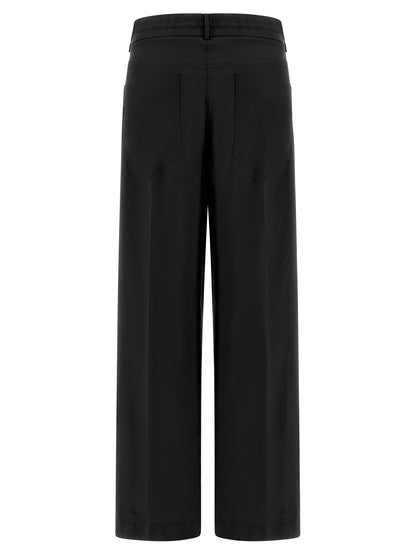 NUDE Black Viscose Casual Pants