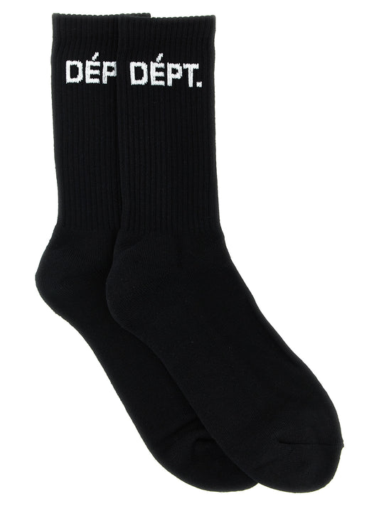 Socks by GALLERY DEPT. for men in stretch polyester cotton bicolour, black & white features a snug silhouette, artfully capturing the essence of the snug Men's Stretch Polyester Cotton Socks design for a sophisticated look.