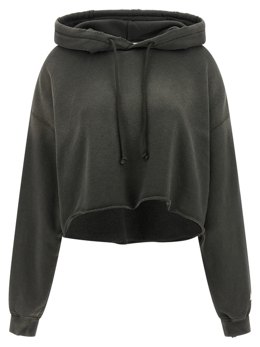 Sweatshirt Hoodie by Golden Goose for women in cotton gray & print showcases a city-ready silhouette, artfully detailed with a signature hooded neckline and long-sleeve for a city-ready finish.