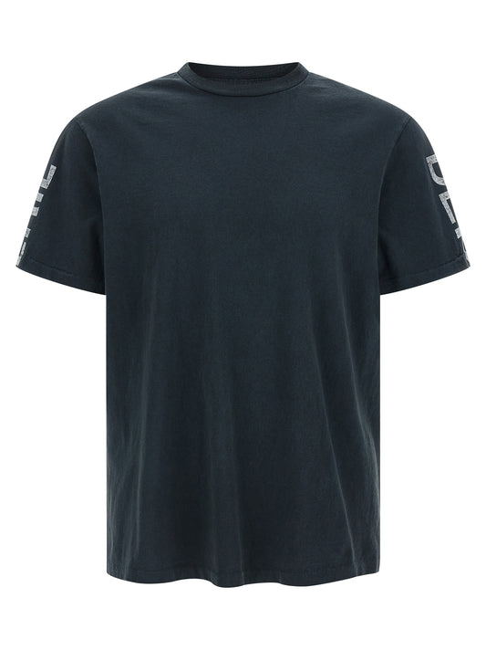 Activewear T-Shirt by GALLERY DEPT. for men in cotton black & print features a dynamic silhouette with short-sleeve and crew neckline enhanced by functional .