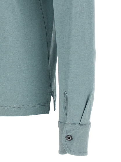 ZANONE Blue Cotton Polo Shirt