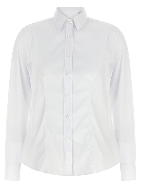 Blouse by XACUS for women in stretch polyamide cotton white presents a discerning silhouette, showcasing a sophisticated and long-sleeve for a truly discerning finish.