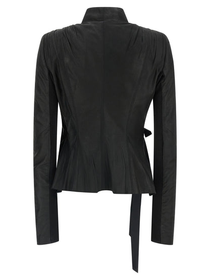 Rick Owens Black Lamb Leather Leather Jacket