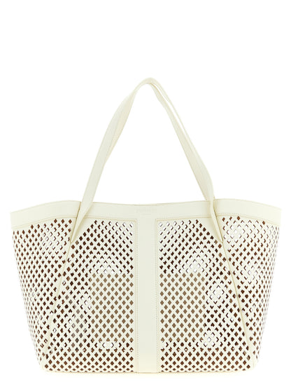 Twinset White Leather Tote Bag