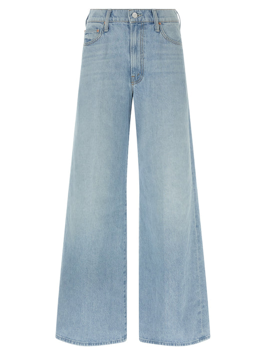 Jeans by Mother Denim for women in denim cotton light-blue features an sartorial relaxed-fit and long with a cut for a sartorial finish.