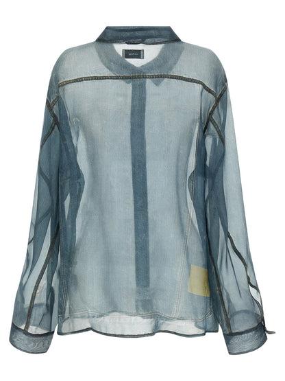 Haikure Blue Silk Blouse