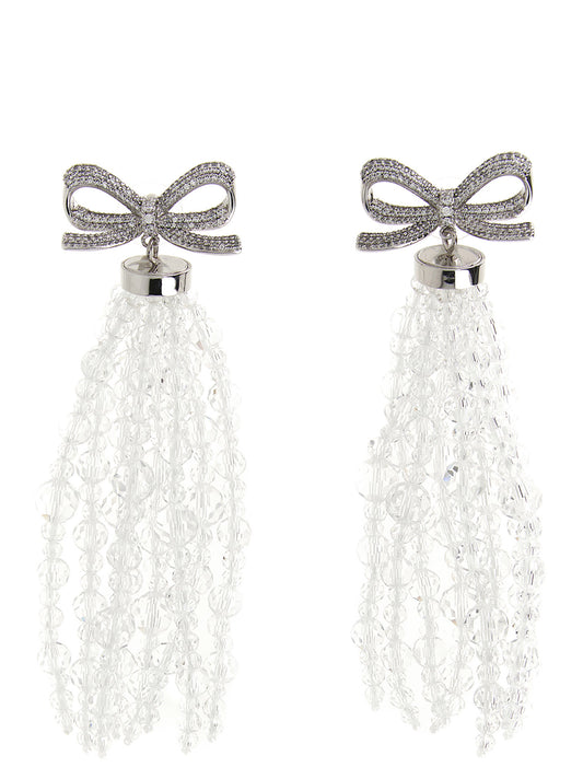 Earrings by Self-Portrait for women in denim & silk copper & silver presents a exquisite silhouette, showcasing a exquisite from the Women's Silver Copper Earrings collection for a truly exquisite finish.