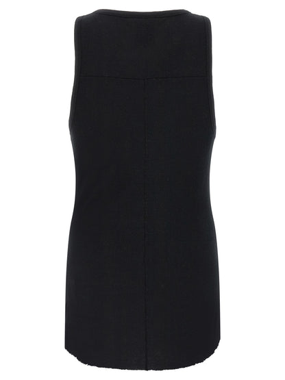 Thom Krom Black Cotton Sleeveles T-Shirt