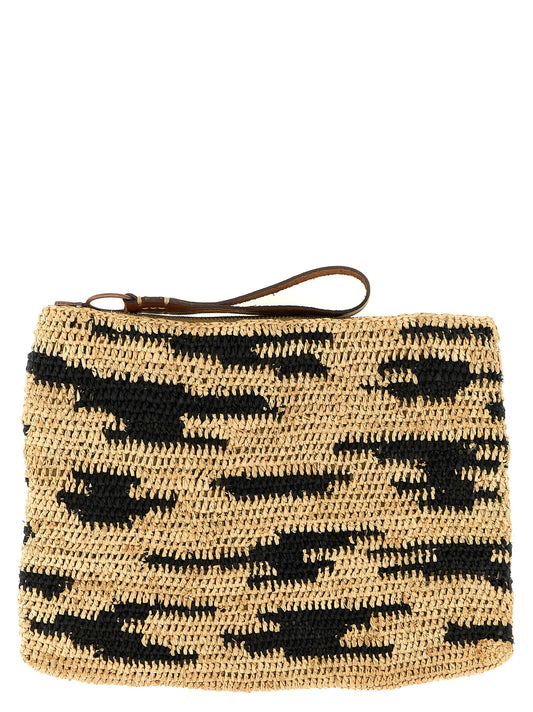 Clutch Handbag by Ibeliv for women in synthetic polyurethane leather multicolor features an sculptural silhouette, showcasing a secure zipper and sculptural with versatile handle for a sophisticated look.