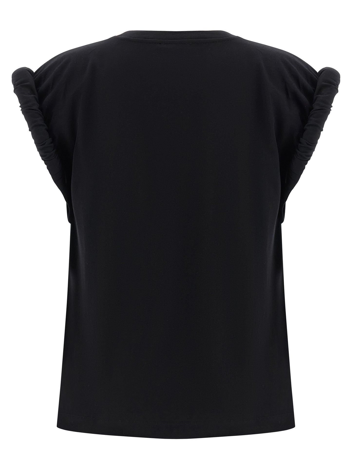 NUDE Black Cotton Sleeveles T-Shirt
