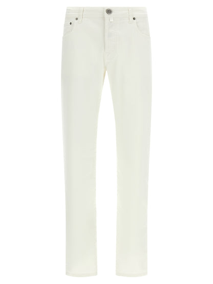 Jacob Cohen White Cotton Straight-Leg Jeans