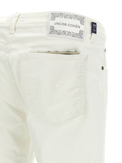 Jacob Cohen White Cotton Straight-Leg Jeans