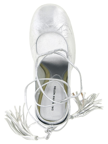 Dries Van Noten Silver Lamb Leather High Heel Pumps