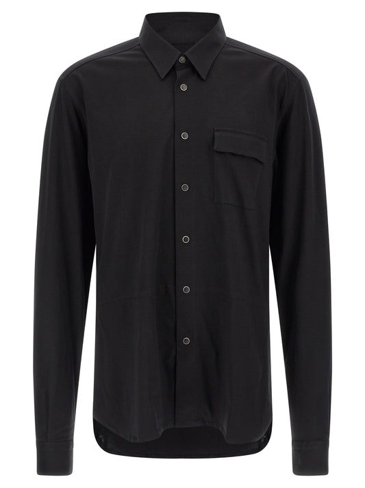 Shirt by Kiton for men in cotton black presents a discerning silhouette, showcasing a sophisticated and for a truly discerning finish.